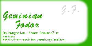 geminian fodor business card